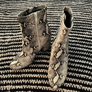 snakeskin booties